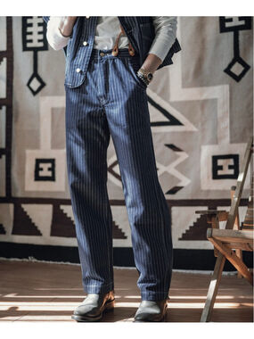 Non Stock MFG 1920s Overall Wabash Railway Indigo Denim Work Pants S USA SHIP.